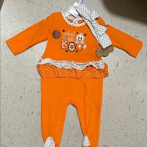 Brand New: Baby Essentials Halloween Baby One Piece with Hand-band